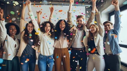Students celebrating admission success